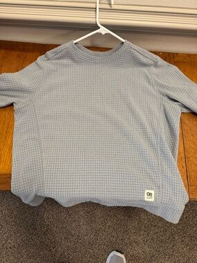 Outdoor Research Light Blue Waffle-Knit Crewneck